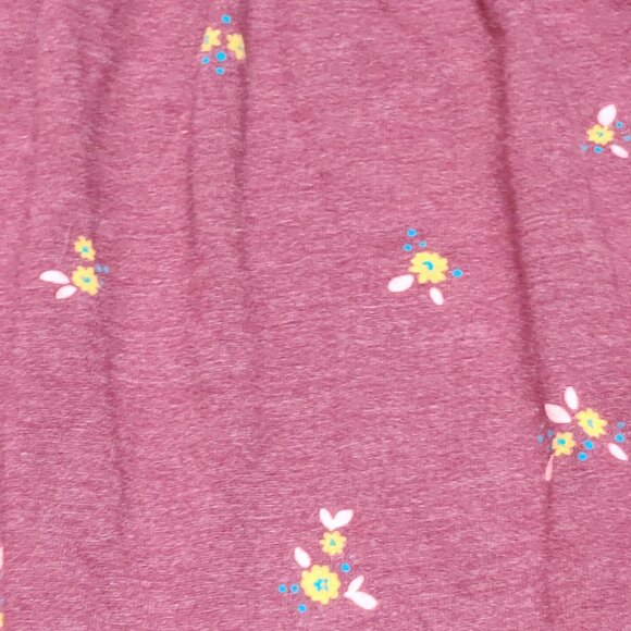 Cat & Jack Girls 4T Heathered Maroon Long Sleeve Dress Floral Print Cotton Kids - Picture 4 of 6